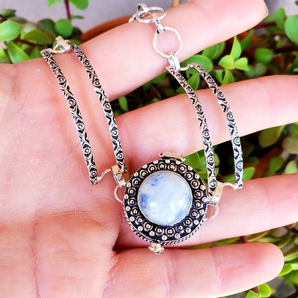 New Rainbow Moonstone 925 Silver Poison Bracelet. - Picture 8 of 14